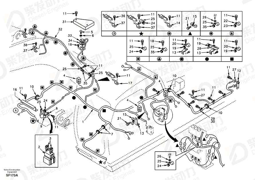 VOLVO Wire harness 14513047 Drawing