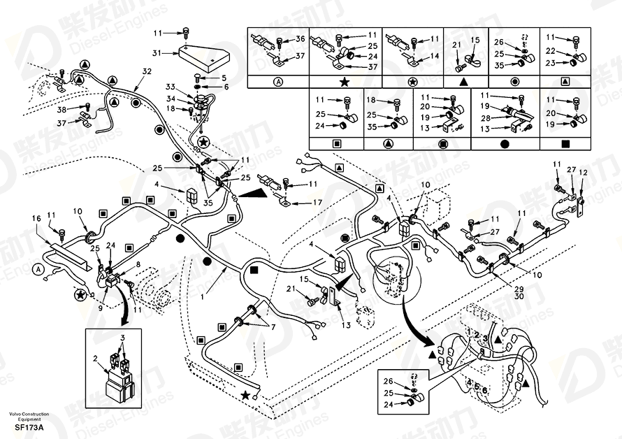 VOLVO Wire harness SA1122-03081 Drawing