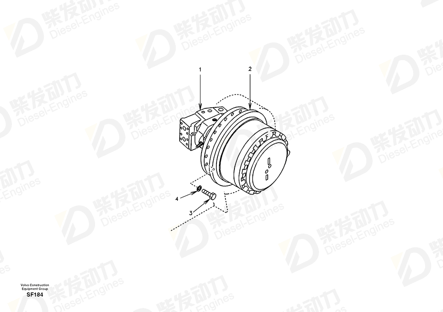 VOLVO Travel Gearbox SA1143-01100 Drawing VOLVO Travel Gearbox SA1143-01100 Drawing