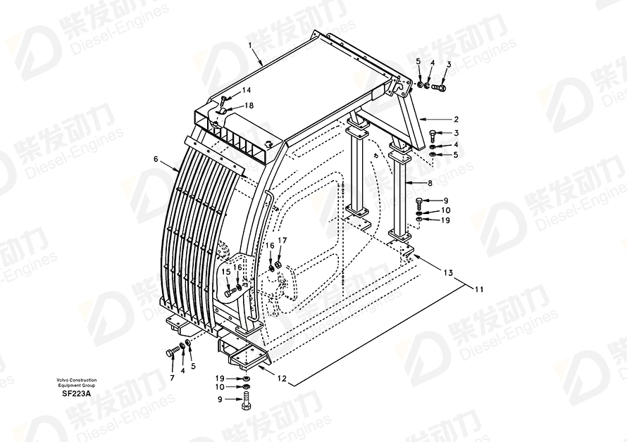 VOLVO Bracket SA1151-07400 Drawing