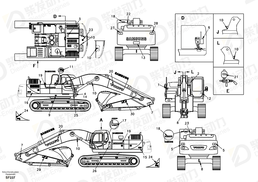 VOLVO Decal Set 14508144 Drawing