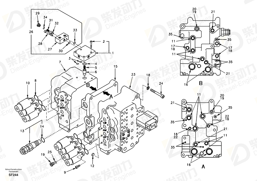 VOLVO Non-return valve SA8230-11550 Drawing
