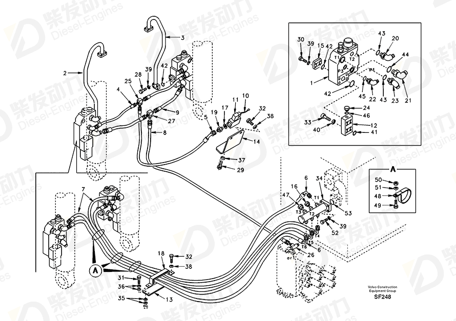 VOLVO Hose assembly SA9453-04370 Drawing