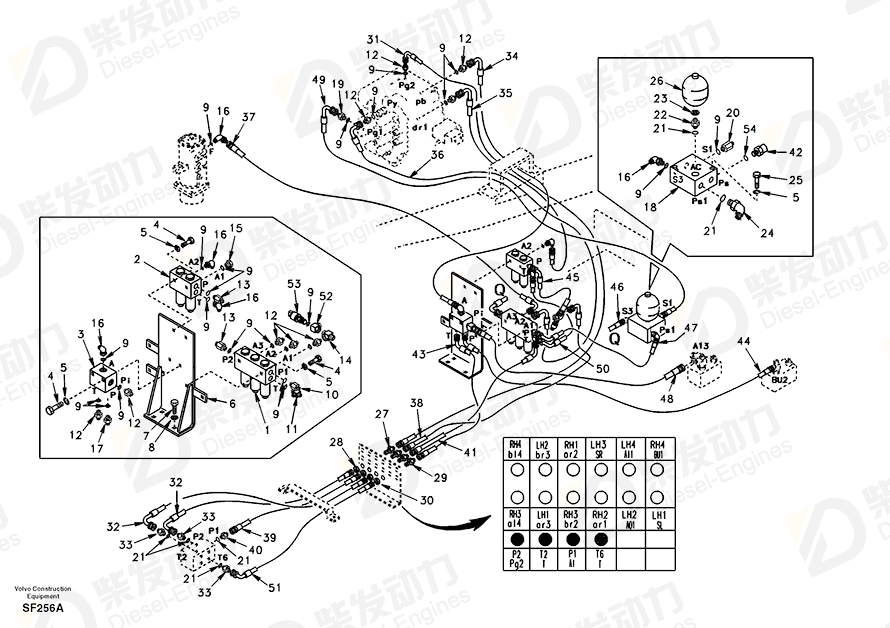 VOLVO Hose assembly SA9453-02228 Drawing