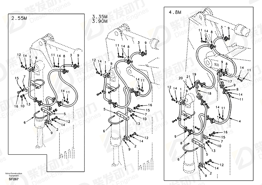 VOLVO Pipe SA1174-02611 Drawing VOLVO Pipe SA1174-02611 Drawing