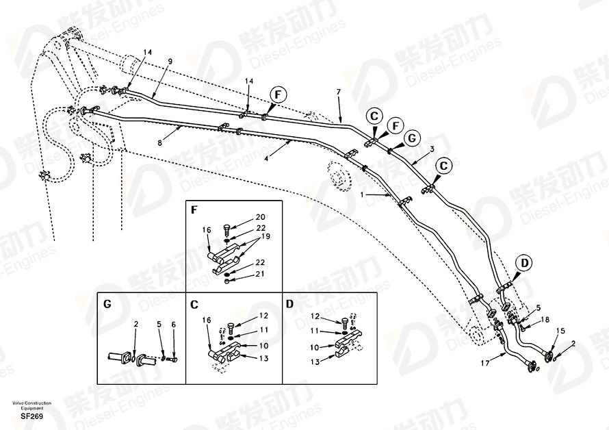 VOLVO Pipe SA1074-09151 Drawing VOLVO Pipe SA1074-09151 Drawing