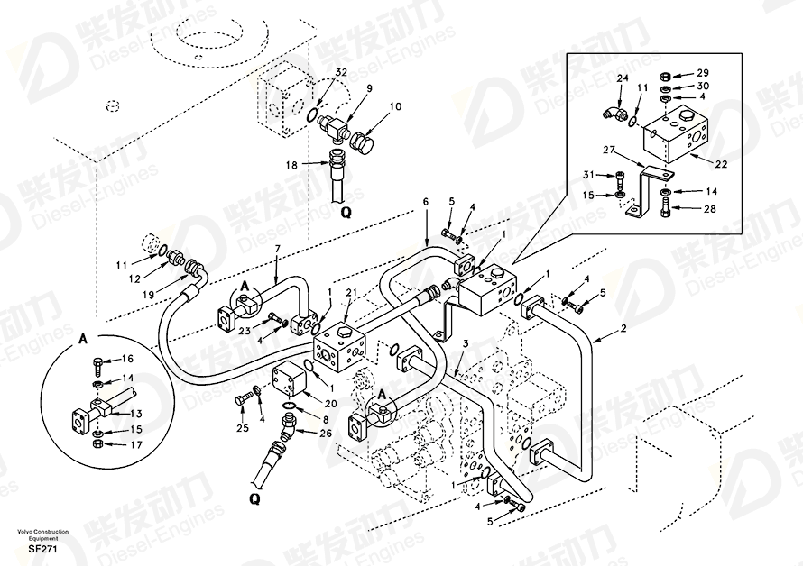 VOLVO Hose SA9452-17228 Drawing