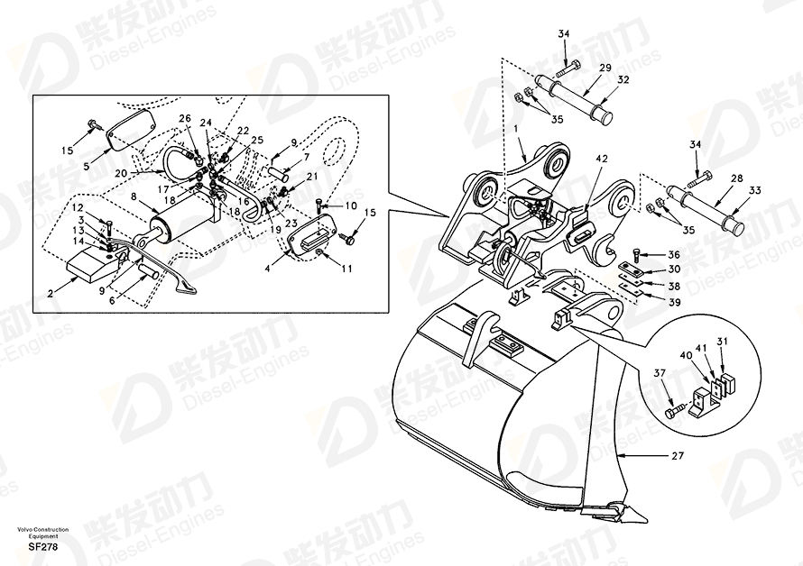 VOLVO Quick attachment SA1171-73090 Drawing