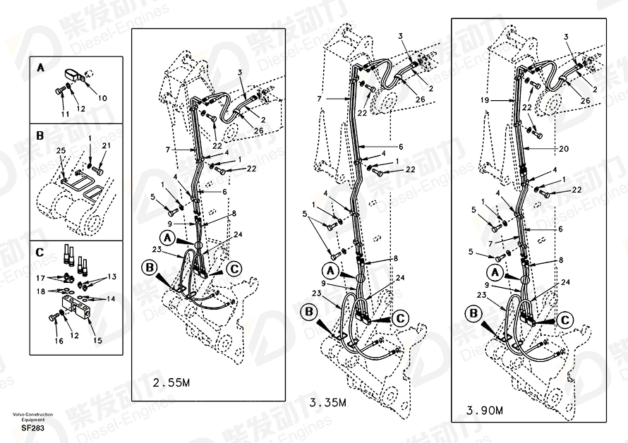 VOLVO Pipe SA1174-57010 Drawing VOLVO Pipe SA1174-57010 Drawing