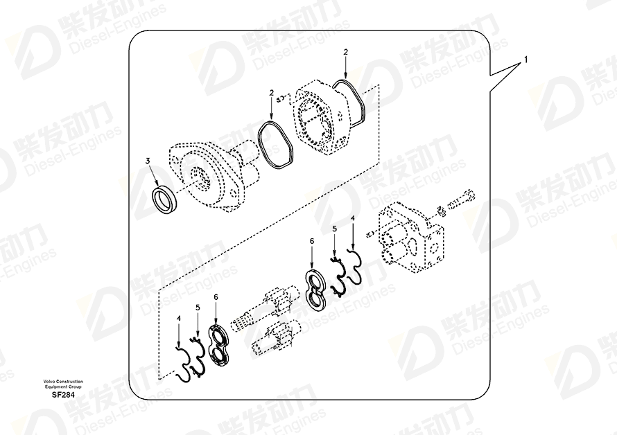 VOLVO Gear Pump SA7210-00940 Drawing