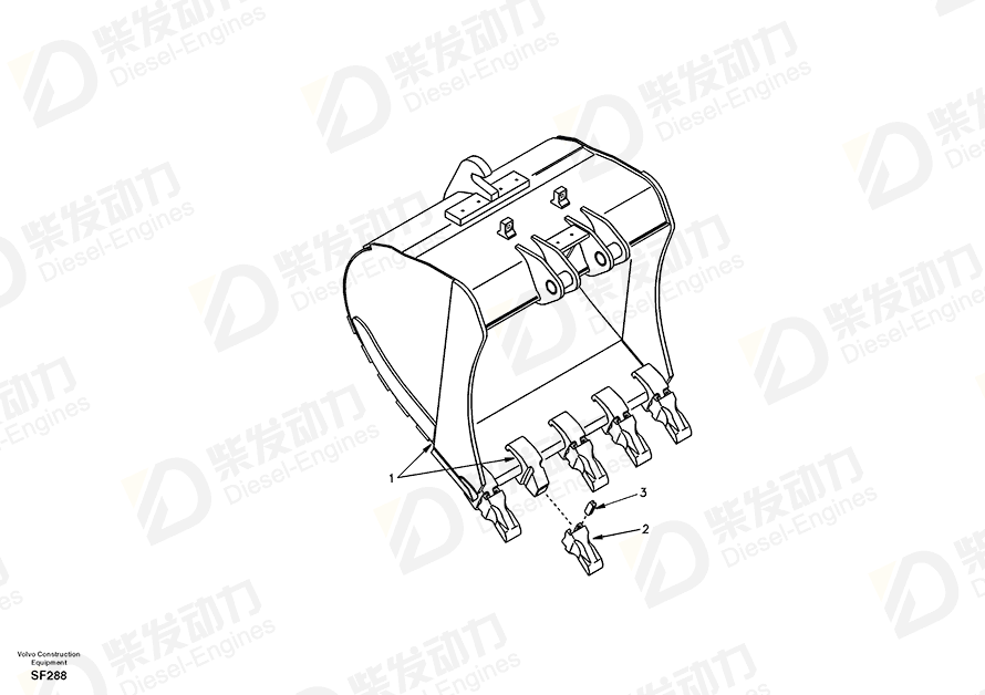 VOLVO Bucket SA1171-70270 Drawing VOLVO Bucket SA1171-70270 Drawing