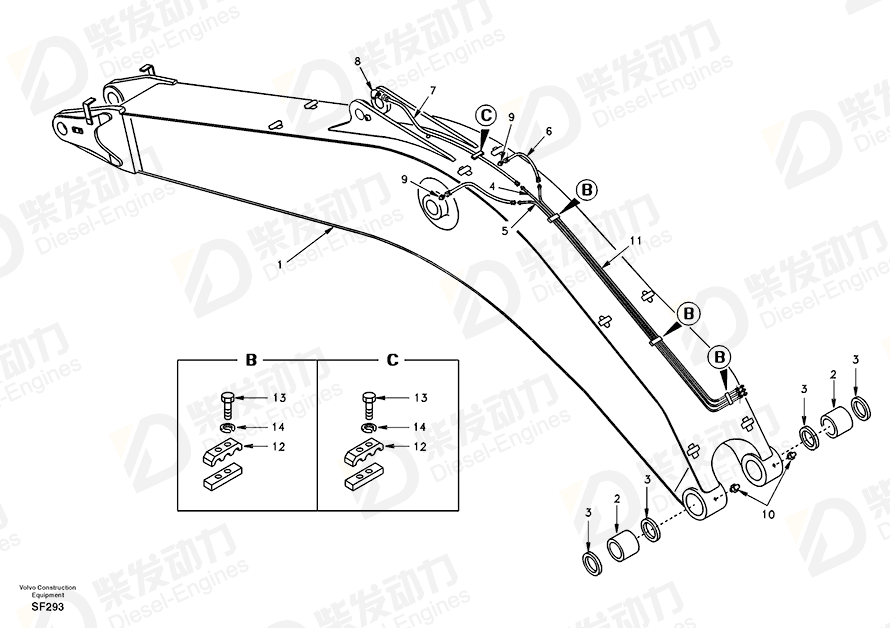 VOLVO Pipe SA1073-02242 Drawing VOLVO Pipe SA1073-02242 Drawing