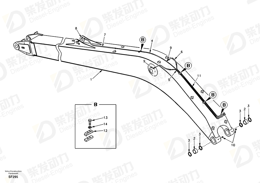VOLVO Pipe SA1073-02222 Drawing