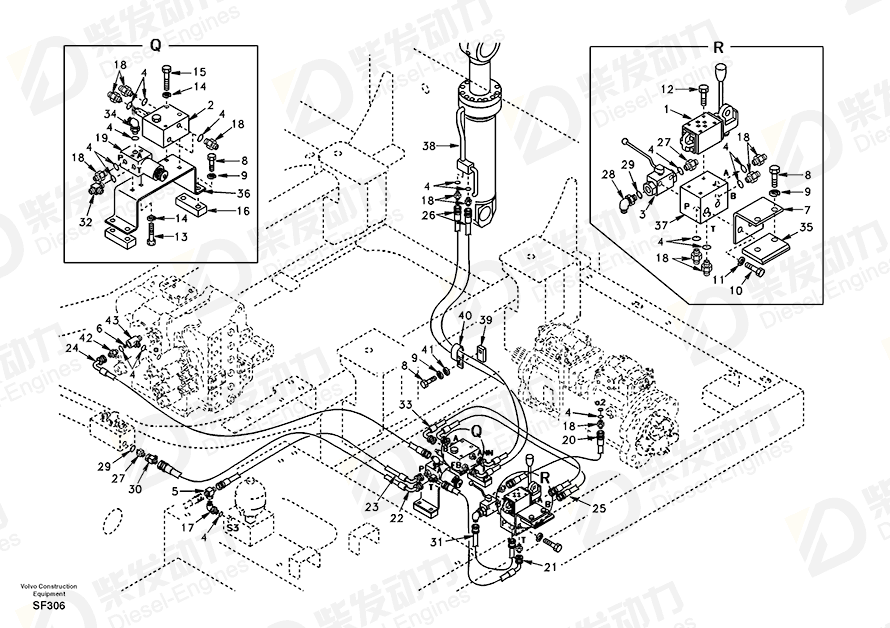 VOLVO Hose assembly SA9451-02612 Drawing