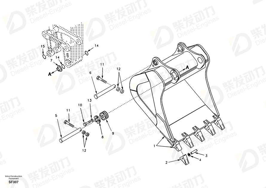 VOLVO Bucket SA14504089 Drawing VOLVO Bucket SA14504089 Drawing