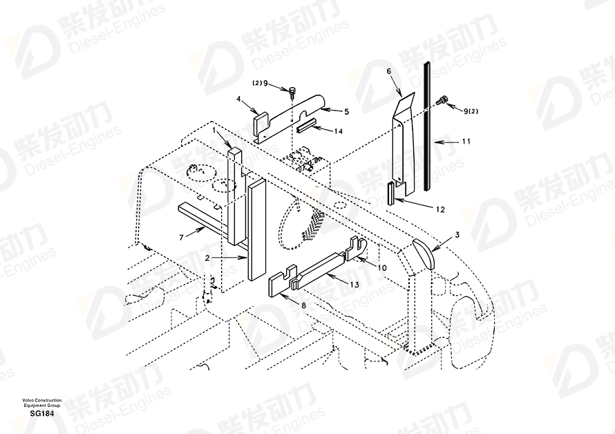 VOLVO Weatherstrip SA9572-10170 Drawing VOLVO Weatherstrip SA9572-10170 Drawing