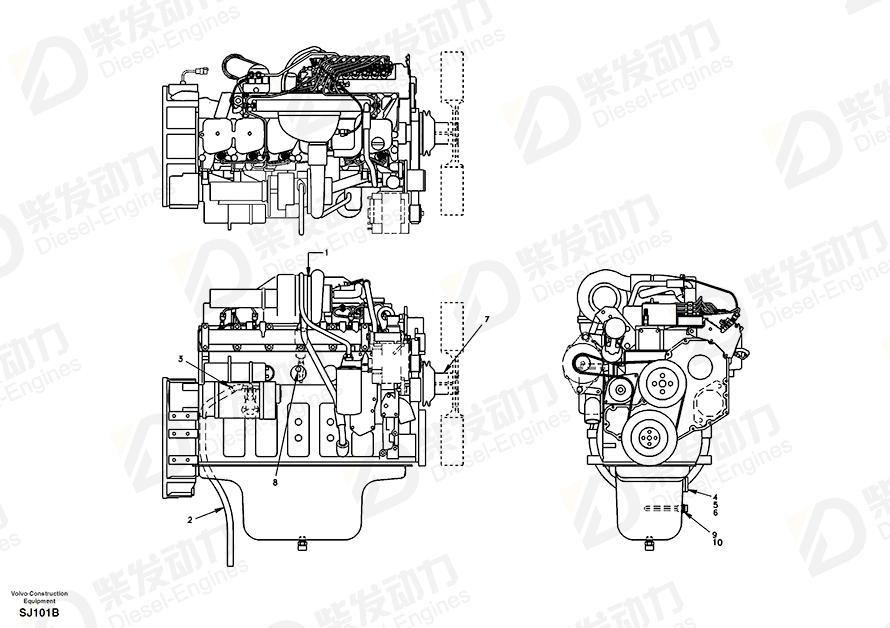 VOLVO Heater SA2011-00500 Drawing VOLVO Heater SA2011-00500 Drawing