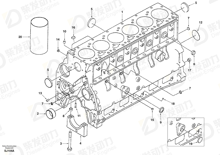 VOLVO Locating pin SA3900257 Drawing