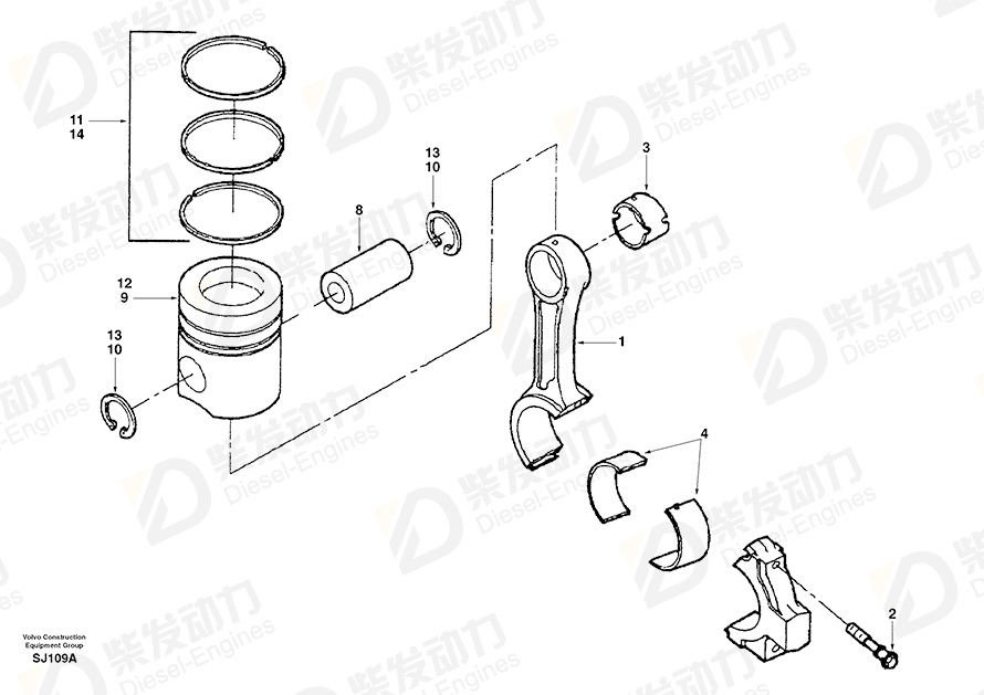 VOLVO Gudgeon pin SA3901793 Drawing