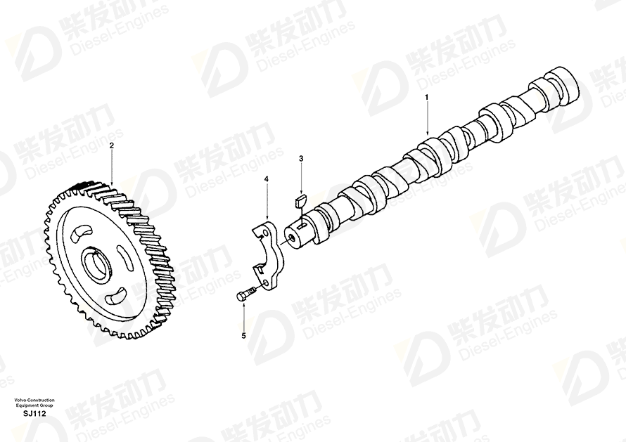 VOLVO Camshaft SA3929886 Drawing