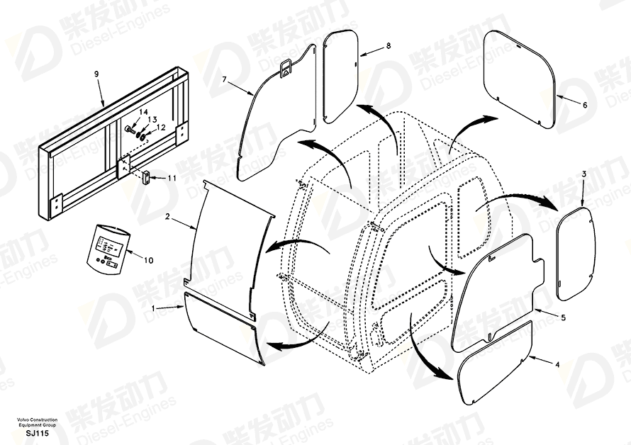 VOLVO Cover SA1166-03070 Drawing