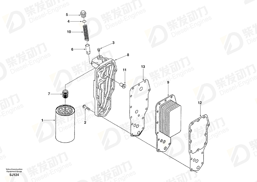 VOLVO Radiator Core SA3921558 Drawing VOLVO Radiator Core SA3921558 Drawing