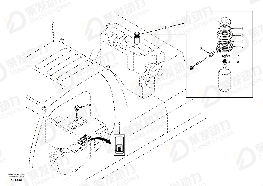 VOLVO Post SA3321610B Drawing VOLVO Post SA3321610B Drawing