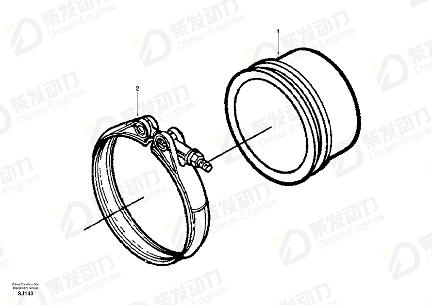 VOLVO Pipe SA3282938 Drawing