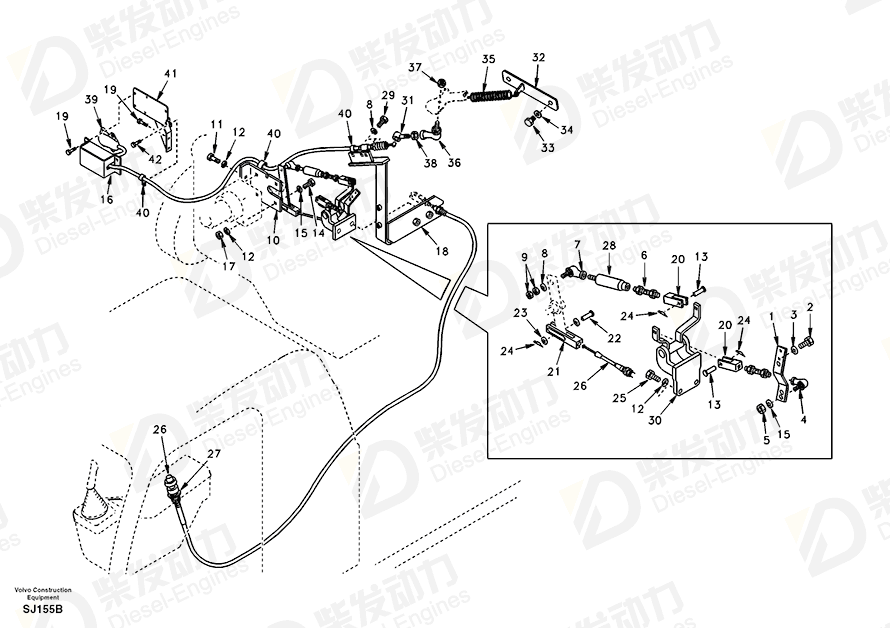 VOLVO CABLE SA1018-00680 Drawing