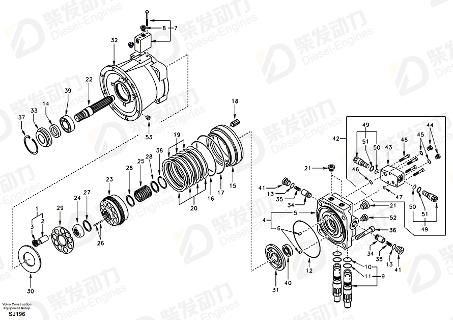 VOLVO Sealing Kit SA8230-13430 Drawing