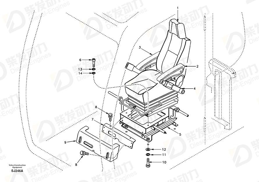 VOLVO Head Restraint 14510000 Drawing