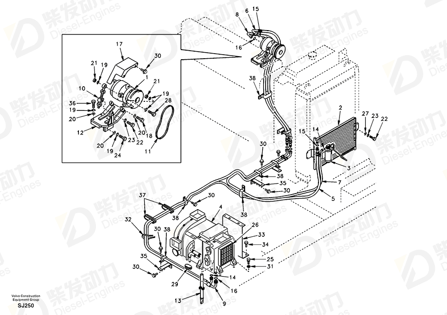 VOLVO Bracket SA1125-00650 Drawing
