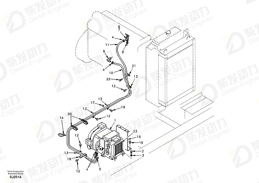 VOLVO Hose SA9961-23326 Drawing