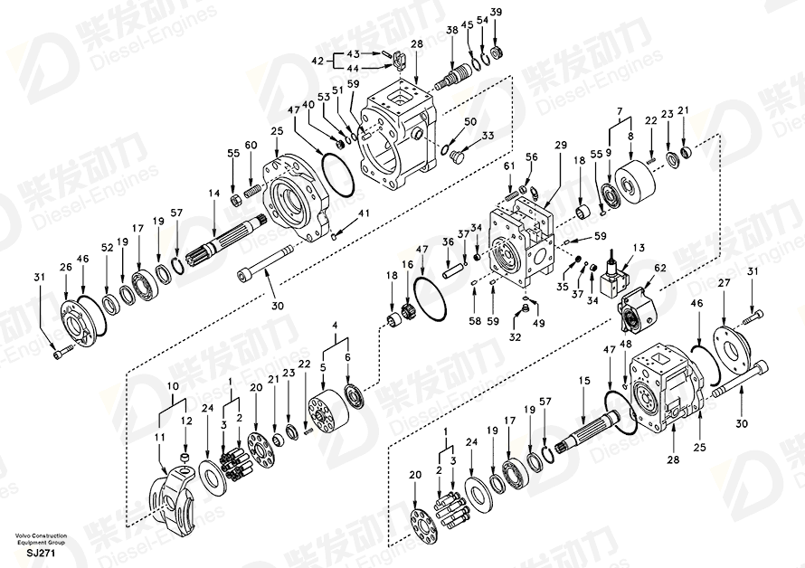 VOLVO MAIN SHAFT SA8230-09100 Drawing