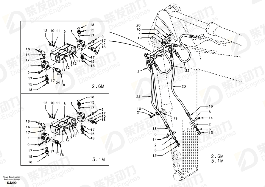 VOLVO Connector SA9412-43050 Drawing