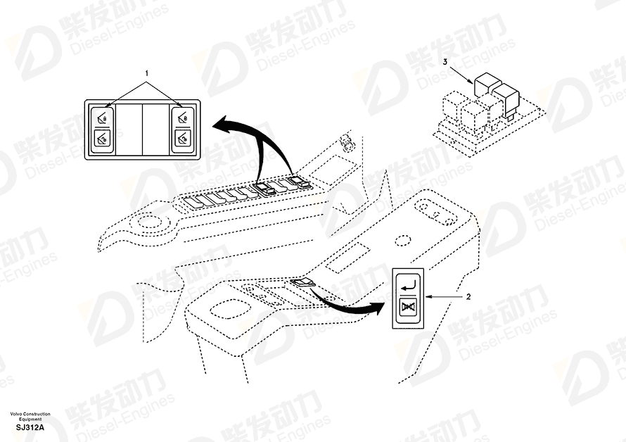 VOLVO Switch SA1123-04820 Drawing