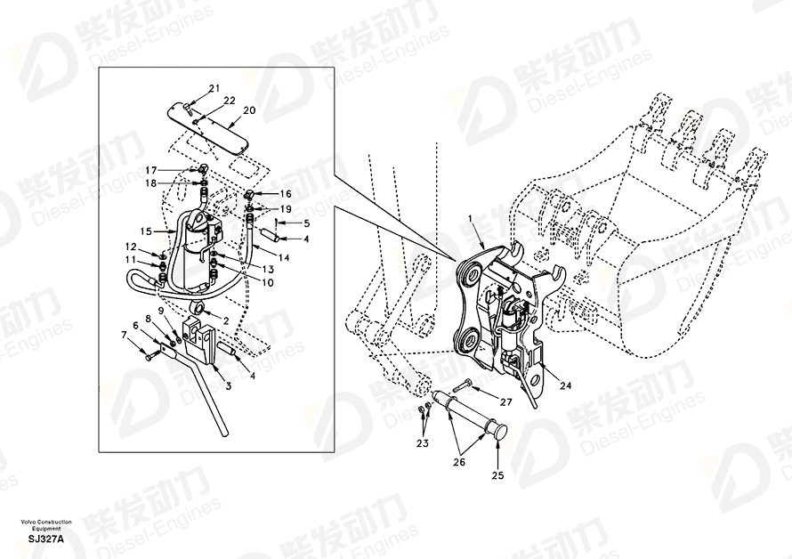 VOLVO Warning decal SA1192-02890 Drawing VOLVO Warning decal SA1192-02890 Drawing