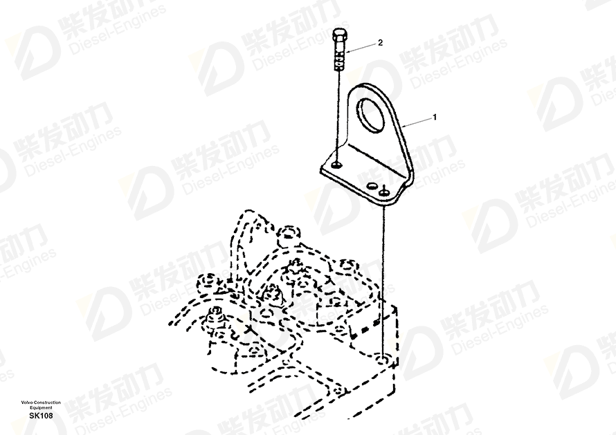 VOLVO Bracket SA3908118 Drawing