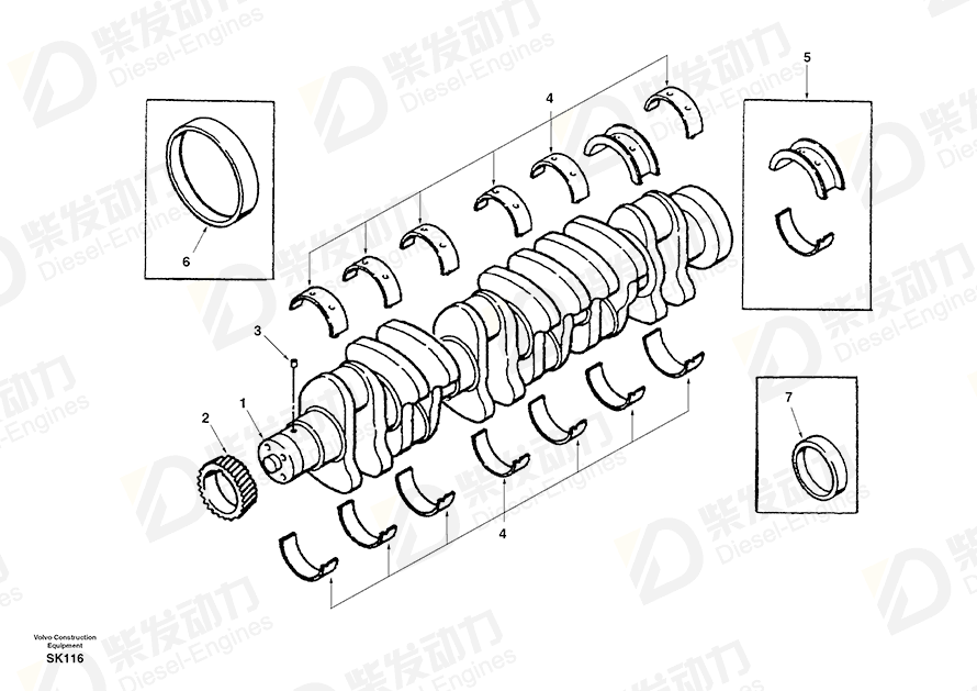 VOLVO Bearing SA3802073 Drawing