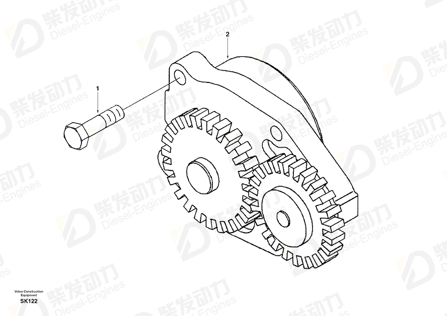 VOLVO Pump SA3941742 Drawing