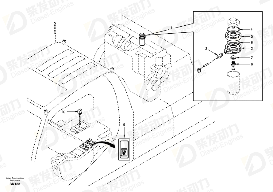 VOLVO Gasket SA3324385 Drawing