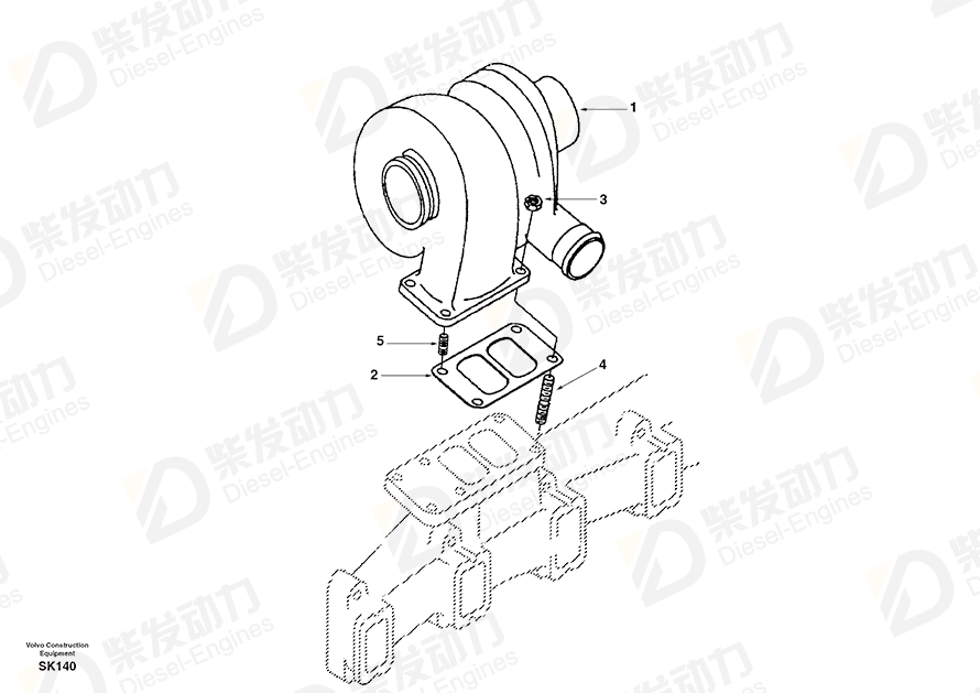 VOLVO Turbocharger SA3804962 Drawing