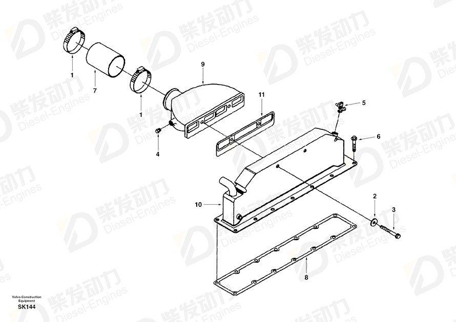 VOLVO Air cooler SA3928503 Drawing