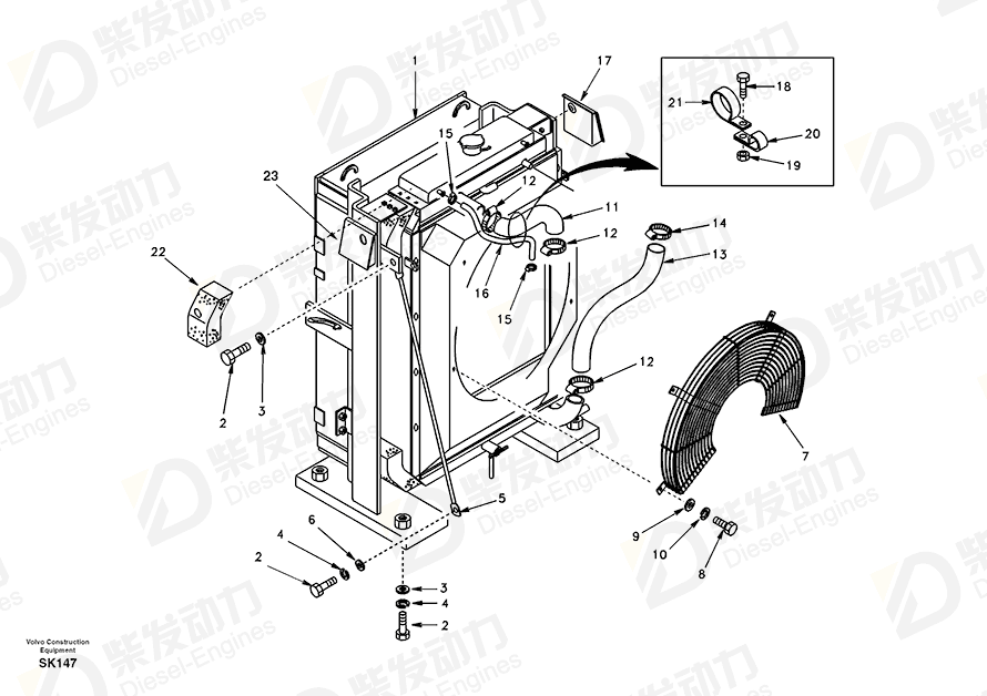 VOLVO Cooling hose SA9962-00910 Drawing