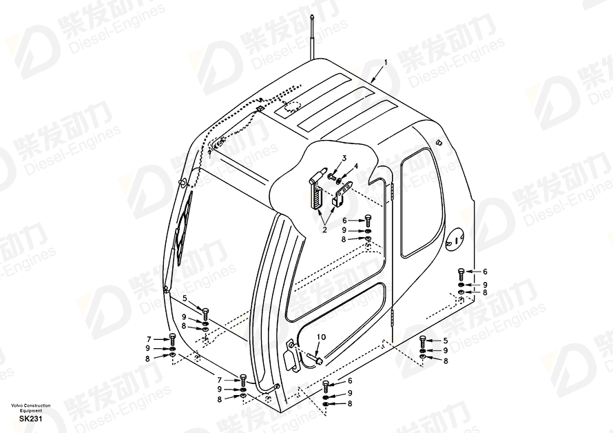 VOLVO Hammer SA2066-07670 Drawing VOLVO Hammer SA2066-07670 Drawing
