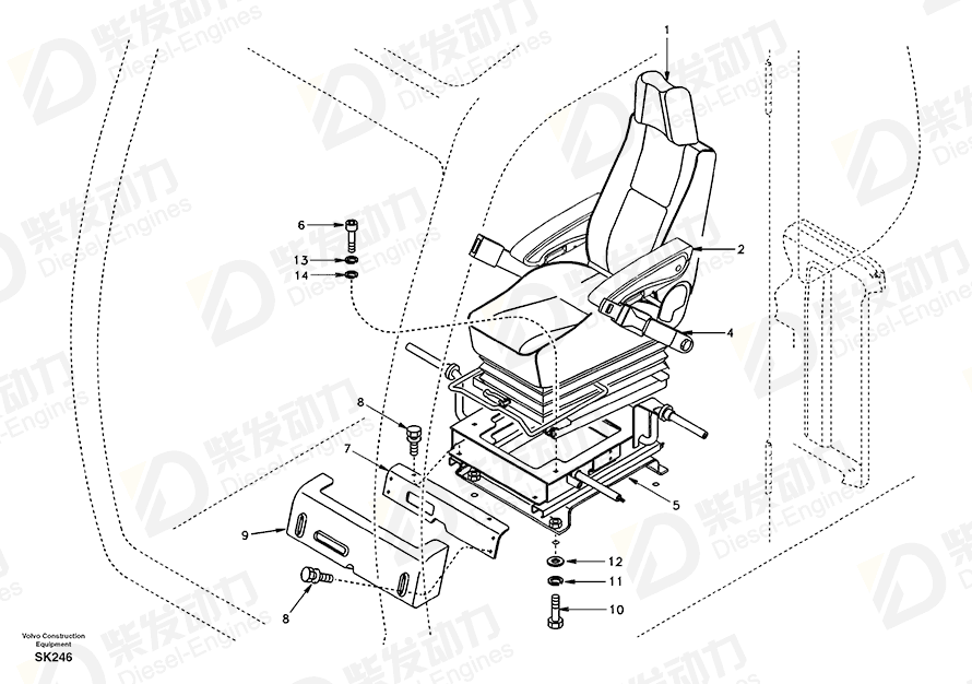 VOLVO Seat belt 14510801 Drawing