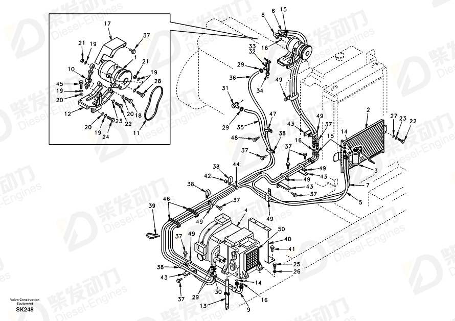 VOLVO V-belt SA9817-12530 Drawing VOLVO V-belt SA9817-12530 Drawing