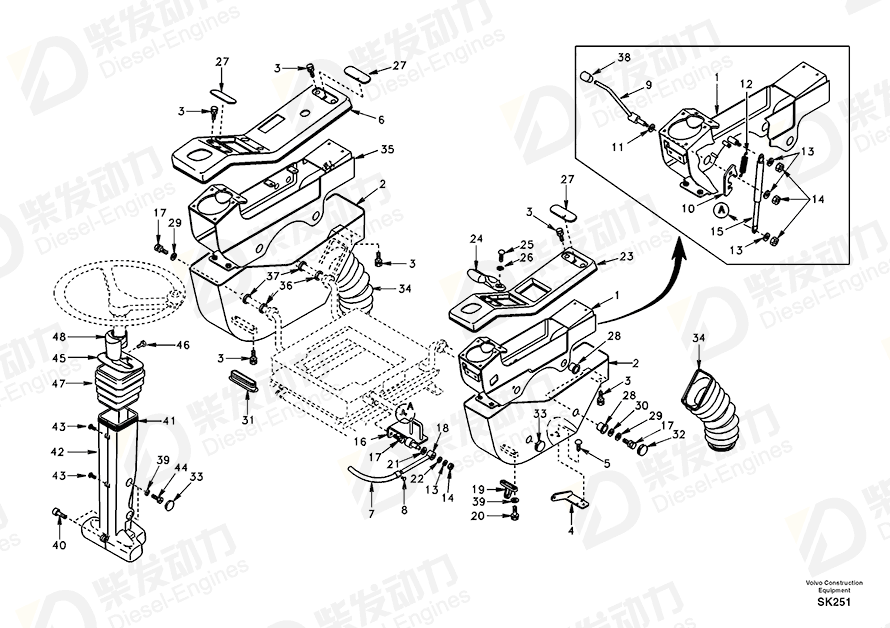 VOLVO Knob SA1038-00501 Drawing