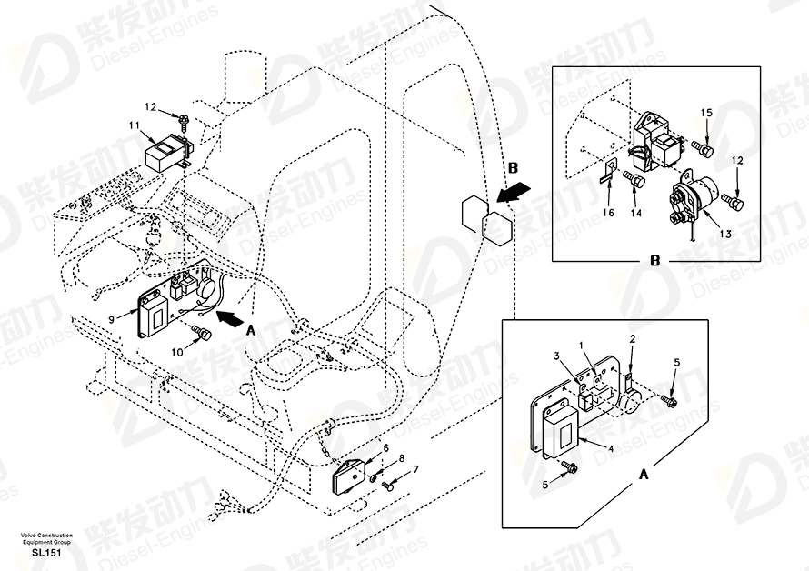 VOLVO Cross recessed screw SA9021-10503 Drawing