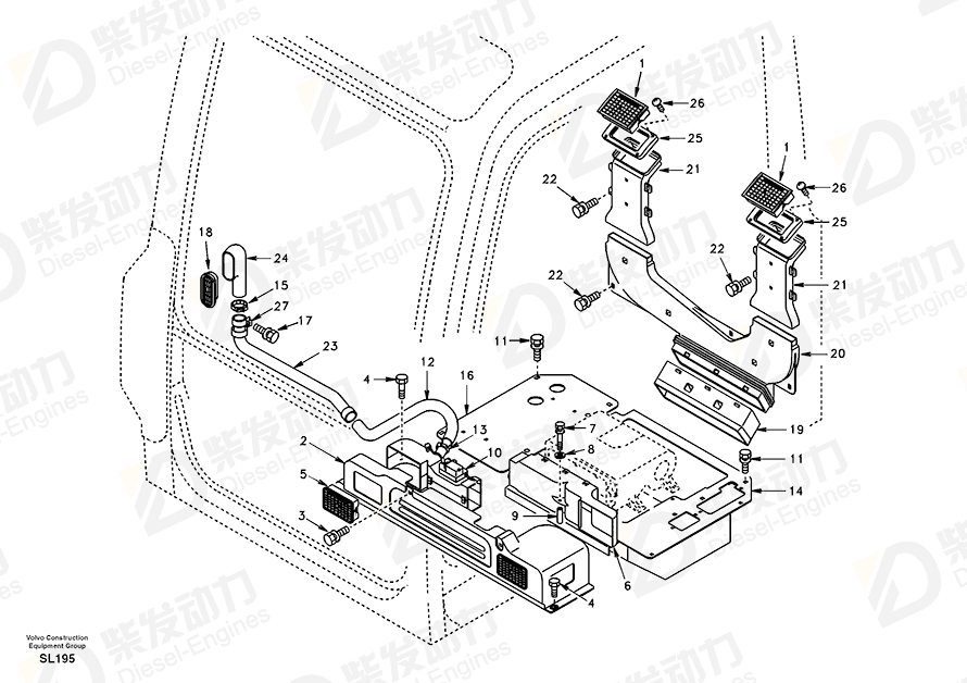 VOLVO Grille SA1125-00080 Drawing VOLVO Grille SA1125-00080 Drawing